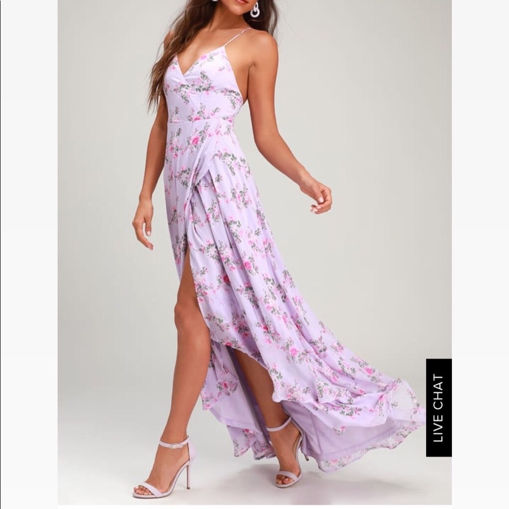 LuLus High low maxi dress with lace up back